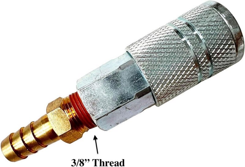SANFU 3/8 High Flow Air Fittings, 3/8 Inch Flow Size, Industrial M-Type Coupler, 3/8 Inch Female Threads Size, Steel Material, 300PSI, 9 Pieces Air Compressor Accessories Fittings - Image 3